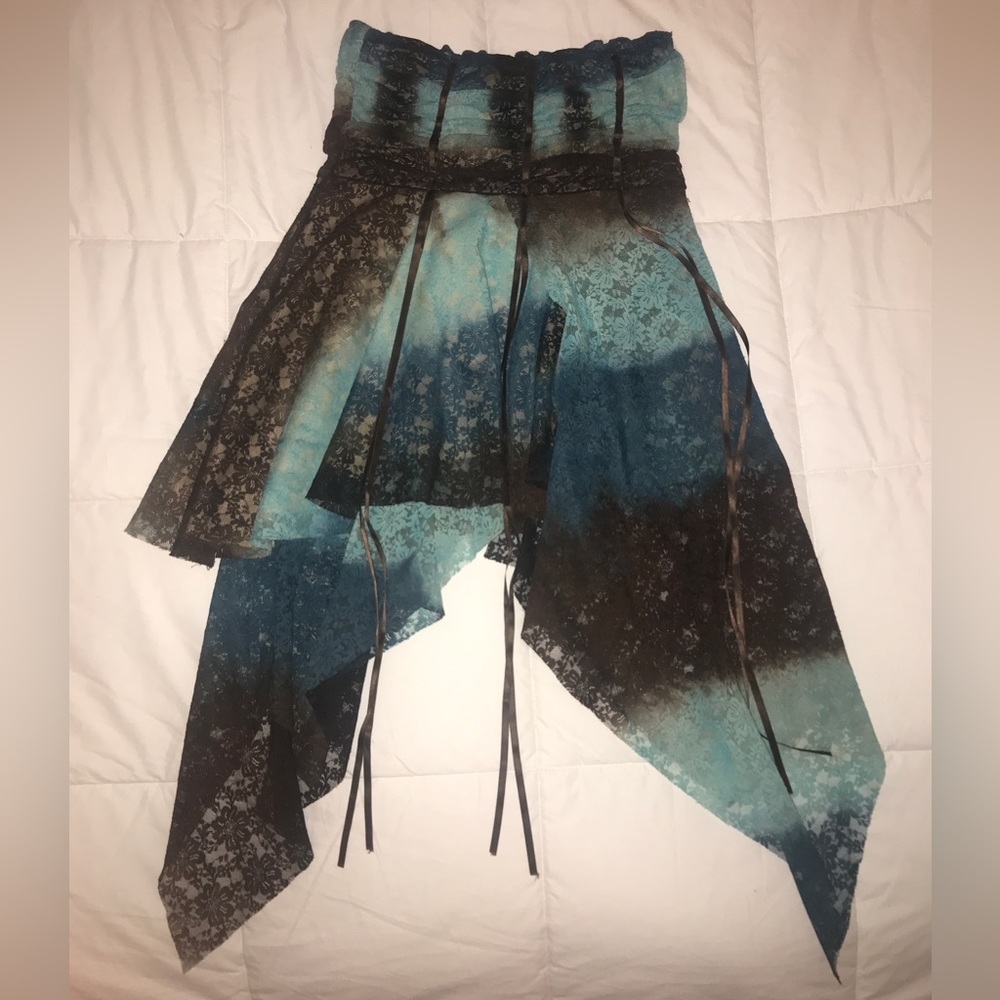 Asymmetrical ombré YK2 skirt/ sleeveless top